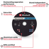 EINHELL Trennscheibe dünn, Ø 230 x 2,0mm, 10 Stück für Winkelschleifer