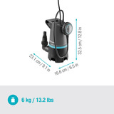 GARDENA Schmutzwasser-Tauchpumpe 20000 BASIC, Tauch- / Druckpumpe grau/schwarz, 550 Watt