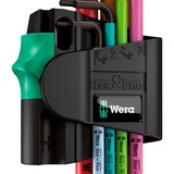 Wera 950/7 Hex-Plus Multicolour Magnet 1 Winkelschlüsselsatz, 7-teilig, Schraubendreher mit Halteclip
