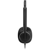 HP Poly Mission 425 kabelgebundenes Stereo-USB-Headset BULK schwarz, USB Type-C und Type-A, Kunstleder-Ohrpolster (Oberflächenmaterial)