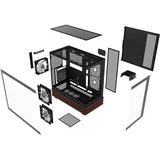 Thermaltake View 270 Plus WS ARGB , Tower-Gehäuse schwarz/holz, Tempered Glass x 2, Holz-Struktur