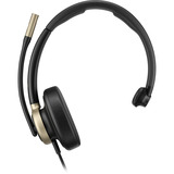 HP Poly Mission 815 Mono-USB-Headset (kabelgebunden) BULK schwarz, USB Type-C und Type-A, Kunstleder-Ohrpolster (Oberflächenmaterial)