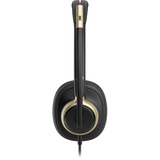 HP Poly Mission 815 Mono-USB-Headset (kabelgebunden) BULK schwarz, USB Type-C und Type-A, Kunstleder-Ohrpolster (Oberflächenmaterial)