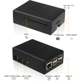 Inter-Tech ODS-739 Raspberry Alu Case, Gehäuse schwarz, für Raspberry Pi5