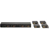 Lindy 4x4 HDMI Matrix Extender, HDMI Splitter schwarz, 70m, Cat.6, 18G 
