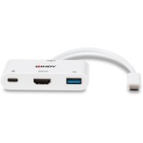 Lindy USB 3.2 Gen 1 Multiport-Hub, USB-C Stecker > USB-A + USB-C Buchse + HDMI-Buchse, USB-Hub weiß, 18cm, PD 3.0, Laden mit bis zu 100 Watt