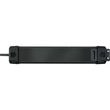 Brennenstuhl Premium-Line Steckdosenleiste 5-fach schwarz, 3 Meter, 60.000A Überspannungsschutz, 1 Main- und 4 Follow-Steckdosen