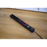 Brennenstuhl Premium-Line Steckdosenleiste 5-fach schwarz, 3 Meter, 60.000A Überspannungsschutz, 1 Main- und 4 Follow-Steckdosen