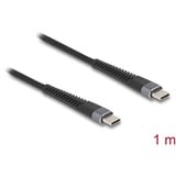 DeLOCK USB 2.0 Kabel, USB-C Stecker > USB-C Stecker mit verlängertem Knickschutz schwarz, 1 Meter, PD 3.0, Laden mit bis zu 60 Watt