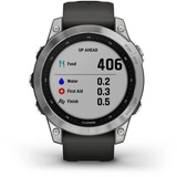 Garmin fēnix 7 - Standard Edition, Smartwatch silber, 47 mm, graphitfarbenes Armband aus Silikon