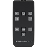 goobay HDMI-Umschaltbox 4 auf 1 (4K @ 60Hz), mit Audio-Ausgang, HDMI Switch schwarz, mit Fernbedienung