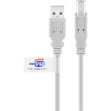 goobay USB A Stecker zu USB B Stecker, Kabel beige