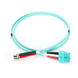 Digitus LWL Patchkabel, Duplex, ST > SC Stecker, Multimode OM3 türkis, 2 Meter