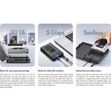 ICY BOX IB-388-CU3, Laufwerksgehäuse schwarz, Festplattengehäuse für 2,5"/3,5" SATA SSD/HDD