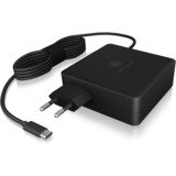 ICY BOX Ladegerät IB-PS101-PD, USB-A + USB-C (Stecker) schwarz, PD 3.0, Laden mit bis zu 90 Watt