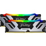 Kingston FURY DIMM 32 GB DDR5-7200 (2x 16 GB) Dual-Kit, Arbeitsspeicher schwarz/silber, KF572C38RSAK2-32, Fury Renegade RGB, INTEL XMP