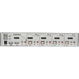 Lindy 4 Port KVM Switch, KVM-Switch weiß, DisplayPort 1.2, USB 2.0 & Audio
