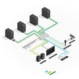 Lindy 4 Port KVM Switch, KVM-Switch weiß, DisplayPort 1.2, USB 2.0 & Audio
