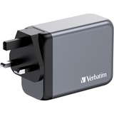 Verbatim GaN-Ladegerät 200W, 1x USB-A , 3x USB-C grau, PD 3.0, QC 3.0