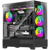 Xilence Flare X909.ARGB, Tower-Gehäuse schwarz, Tempered Glass x 2
