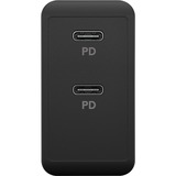 goobay USB-C Dual-Schnellladegerät 36 Watt, PD schwarz, 2x USB-C, Power Delivery