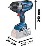 Bosch Akku-Schlagschrauber BITURBO GDS 18V-1000 C Professional, 18Volt blau/schwarz, 2x Akku ProCORE18V 8,0Ah, Bluetooth Modul, 1/2", in L-BOXX