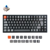 Keychron K2 Version 2, Gaming-Tastatur schwarz/grau, DE-Layout, Gateron Blue, Aluminiumrahmen, RGB