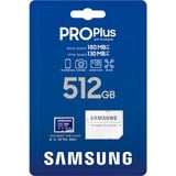 Samsung PRO Plus 512 GB microSDXC (2023), Speicherkarte blau, UHS-I U3, Class 10, V30, A2