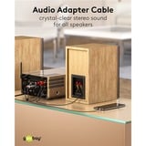 goobay Plus Audio Adapterkabel AUX 3,5mm Klinke > Stereo-Cinch Stecker schwarz/silber, 3 Meter