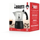 Bialetti New Brikka, Espressomaschine silber/schwarz, 4 Tassen