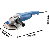 Bosch Winkelschleifer GWS 2200 P Professional blau, 2.200 Watt