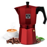 Cecotec Mokclassic 900 , Kaffeebereiter rot/schwarz, Aluminium-Kaffeekocher