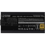 Cooler Master MWE 1250 V2 Black, PC-Netzteil schwarz, 1x 12-Pin High Power GPU, 3x PCIe, Kabelmanagement, 1250 Watt