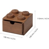 Room Copenhagen LEGO 2x2 Holz Schreibtischschublade, Aufbewahrungsbox eiche, dunkel