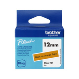 Brother Schriftband Btag-T31 12mm, schwarz auf orange, nicht laminiert