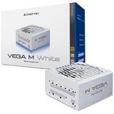Chieftec Vega M 1000W White, PC-Netzteil weiß, 1x 12 Pin High Power GPU, 4x PCIe, Kabelmanagement, 1000 Watt
