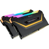 Corsair DIMM 16 GB DDR4-3200 (2x 8 GB) Dual-Kit, Arbeitsspeicher schwarz, CMW16GX4M2C3200C16-TUF, Vengeance RGB PRO, INTEL XMP
