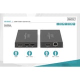 Digitus HDMI KVM IP Extender Set, 150 Meter, HDMI Verlängerung schwarz, Sendeeinheit + Empfängereinheit