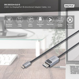 Digitus USB4 Gen 2x2 Adapterkabel USB-C > DisplayPort schwarz/grau, 1 Meter