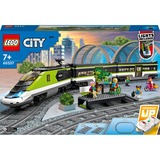 LEGO 60337 City Personen-Schnellzug, Konstruktionsspielzeug Set mit ferngesteuertem Zug mit Scheinwerfern, 2 Wagen und 24 Schienen-Elementen