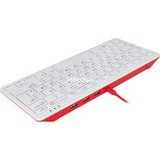Raspberry Pi Foundation offizielle Raspberry Pi Tastatur weiß/rot, DE-Layout, inkl. 3-Port-USB-Hub