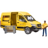 bruder MB Sprinter DHL mit Fahrer, Modellfahrzeug gelb