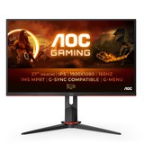 AOC 27G2SPU/BK, Gaming-Monitor 68.6 cm (27 Zoll), schwarz/rot, QHD, IPS, HDMI, DisplayPort, Free-Sync, 165Hz Panel
