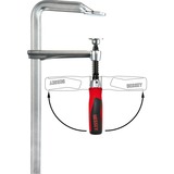 BESSEY Original Ganzstahl-Schraubzwinge GZ25KG silber/rot, 250 / 120, mit Klappgriff