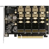 DeLOCK PCIe 16x Karte > 4x Intern NVMe M.2, Controller 