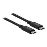 DeLOCK USB4 Gen 3x2 Kabel, USB-C Stecker > USB-C Stecker, Koaxialkabel schwarz, 0,8 Meter, PD, Laden mit bis zu 100 Watt