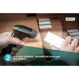 Digitus 2D Barcode Handscanner, Barcode-Scanner schwarz, Akkubetrieb, mit Halterung, QR-Code kompatibel