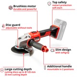 EINHELL Professional Akku-Winkelschleifer AXXIO, 18Volt rot/schwarz, ohne Akku und Ladegerät