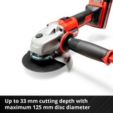 EINHELL Professional Akku-Winkelschleifer AXXIO, 18Volt rot/schwarz, ohne Akku und Ladegerät
