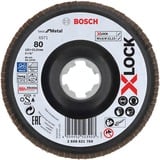 Bosch PRO X571 X-LOCK Fächerschleifscheibe, Ø 125mm, K80 Bohrung 22,23mm, abgewinkelt